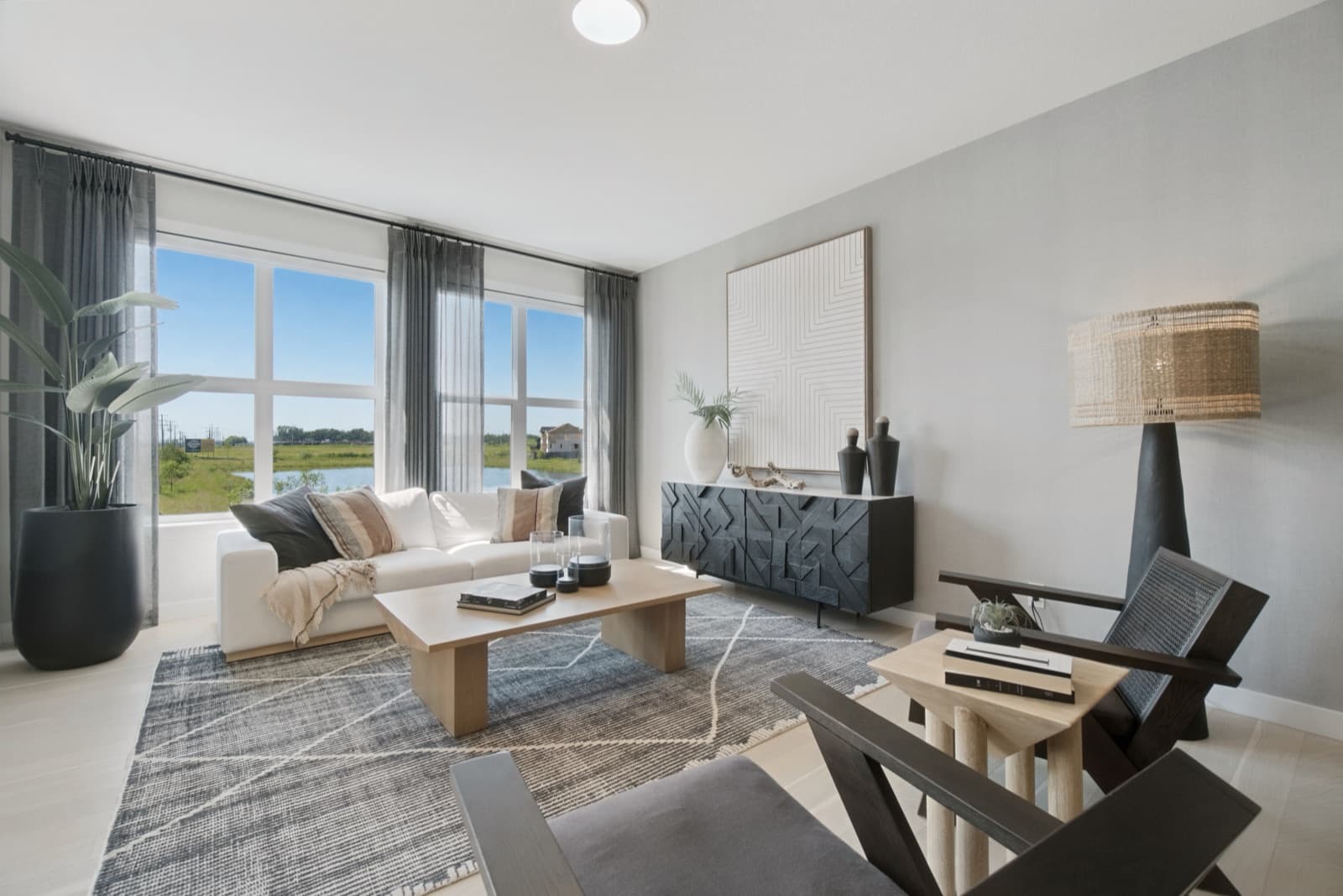 Bright living room with a wide field view